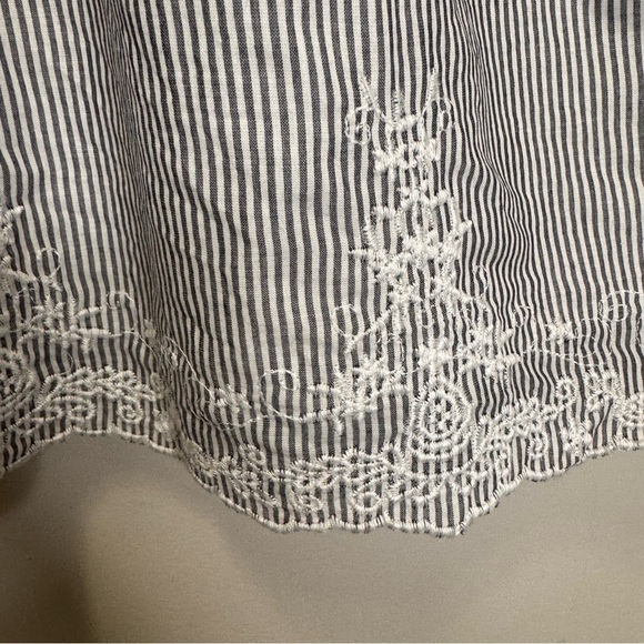 Addition Elle Pinstripe Aline Embroirdered Skirt Pockets Size 3X NWT - Picture 3 of 9